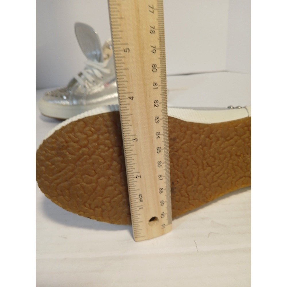 Superga High Top Sneakers Womens 6 Silver Good Studded Metallic S007U50 - Picture 8 of 9